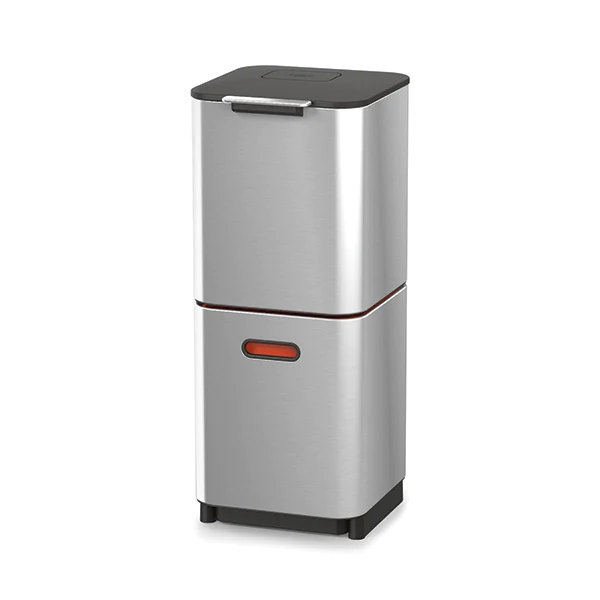 Poubelle Totem acier inoxydable 40 L - 2 compartiments 20 L Joseph Jos
