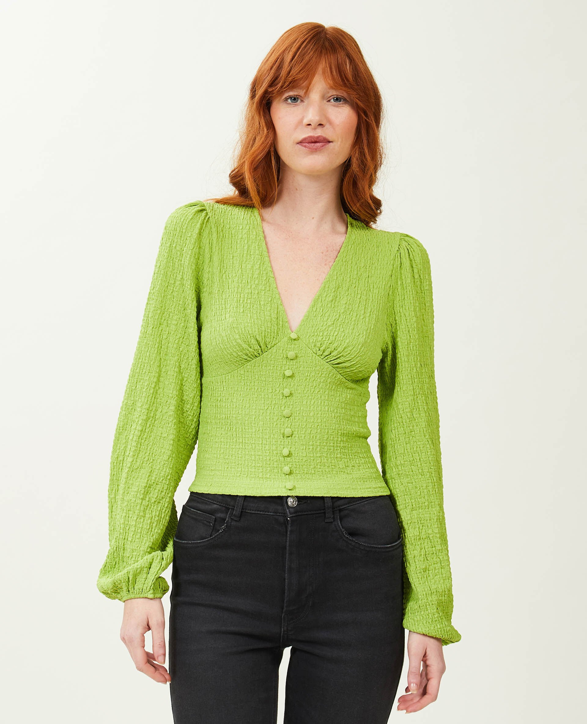 Top manches ballons - Vert kaki
