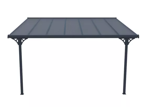 Pergola adossée en aluminium 13,2 m² anthracite ALVARO