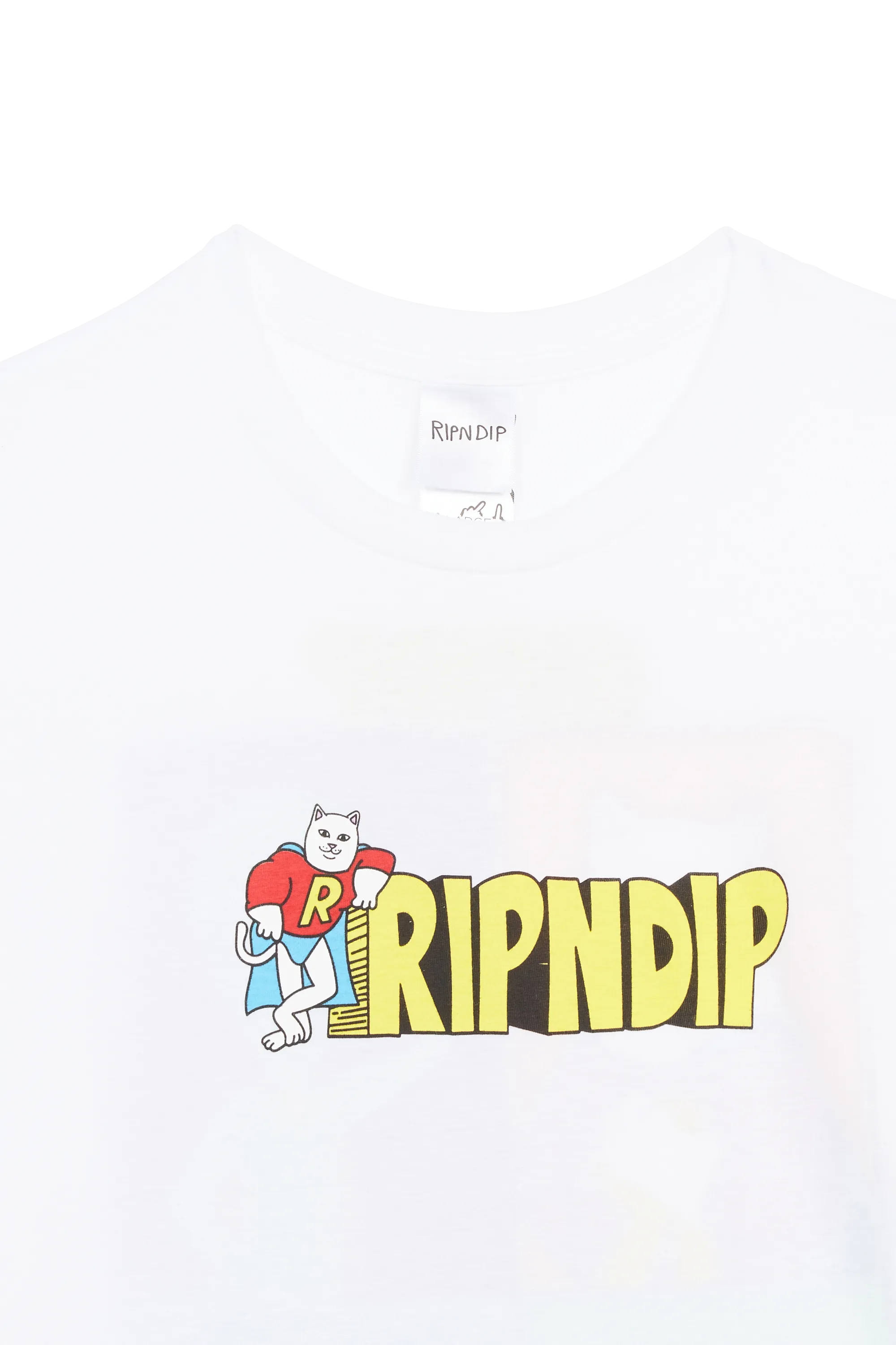 RIPNDIP T-shirt sérigraphié en coton WE CAN BE HEROS Blanc