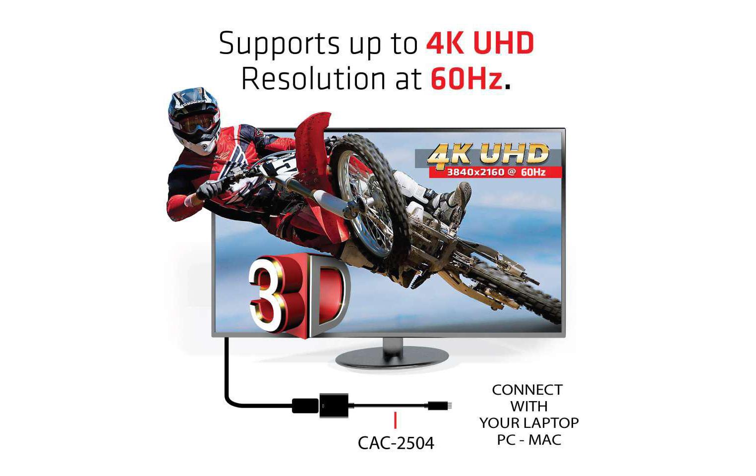 Adapter USB 3.1 Type-C - HDMI 2.0 UHD 4K60Hz, AktivAktiver USB 3.1 Type C auf HDMI 2.0 Adapter, UHD 4K 60Hz