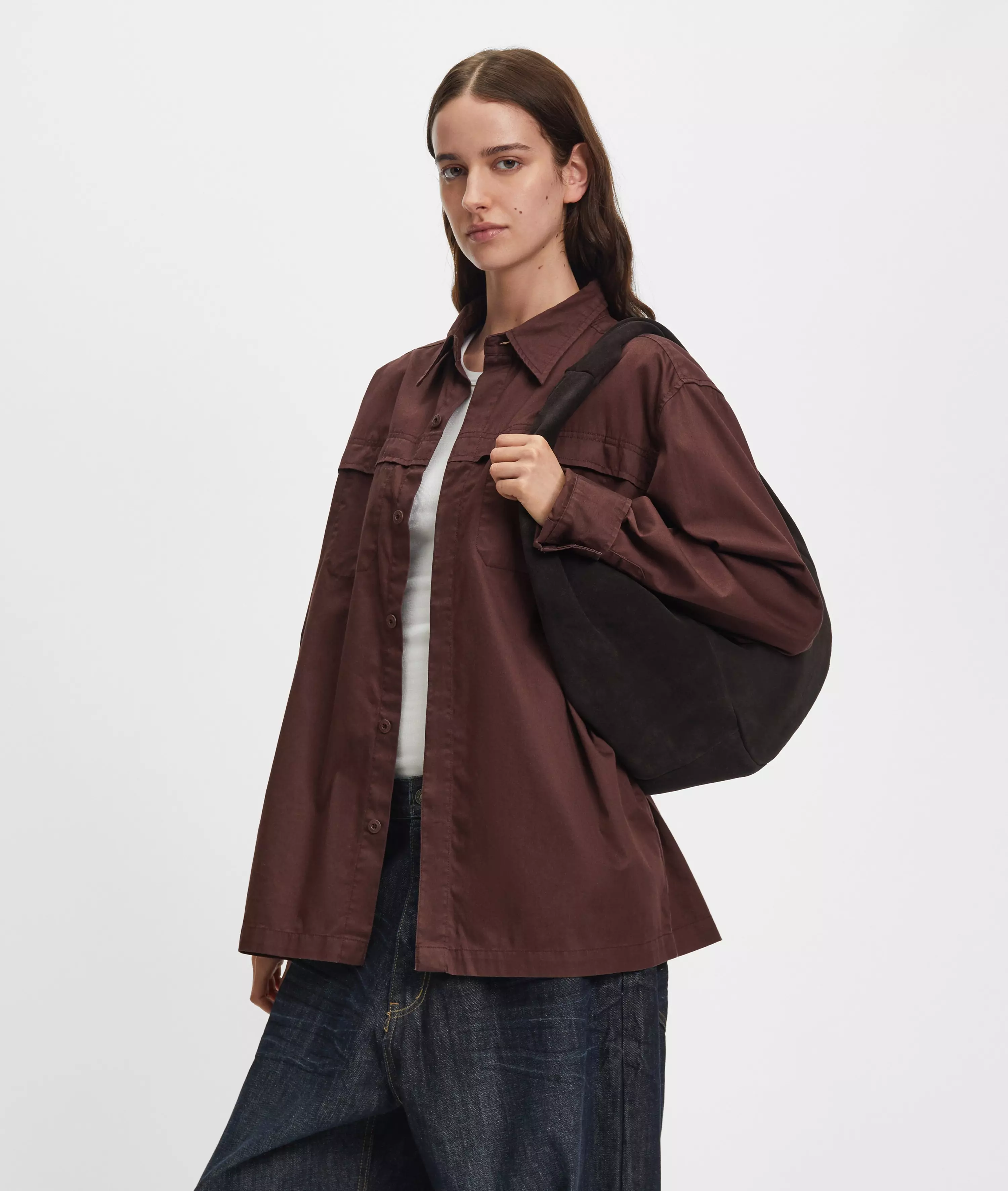 Farrah II Hobo M Spacious pouch bag made from soft suede