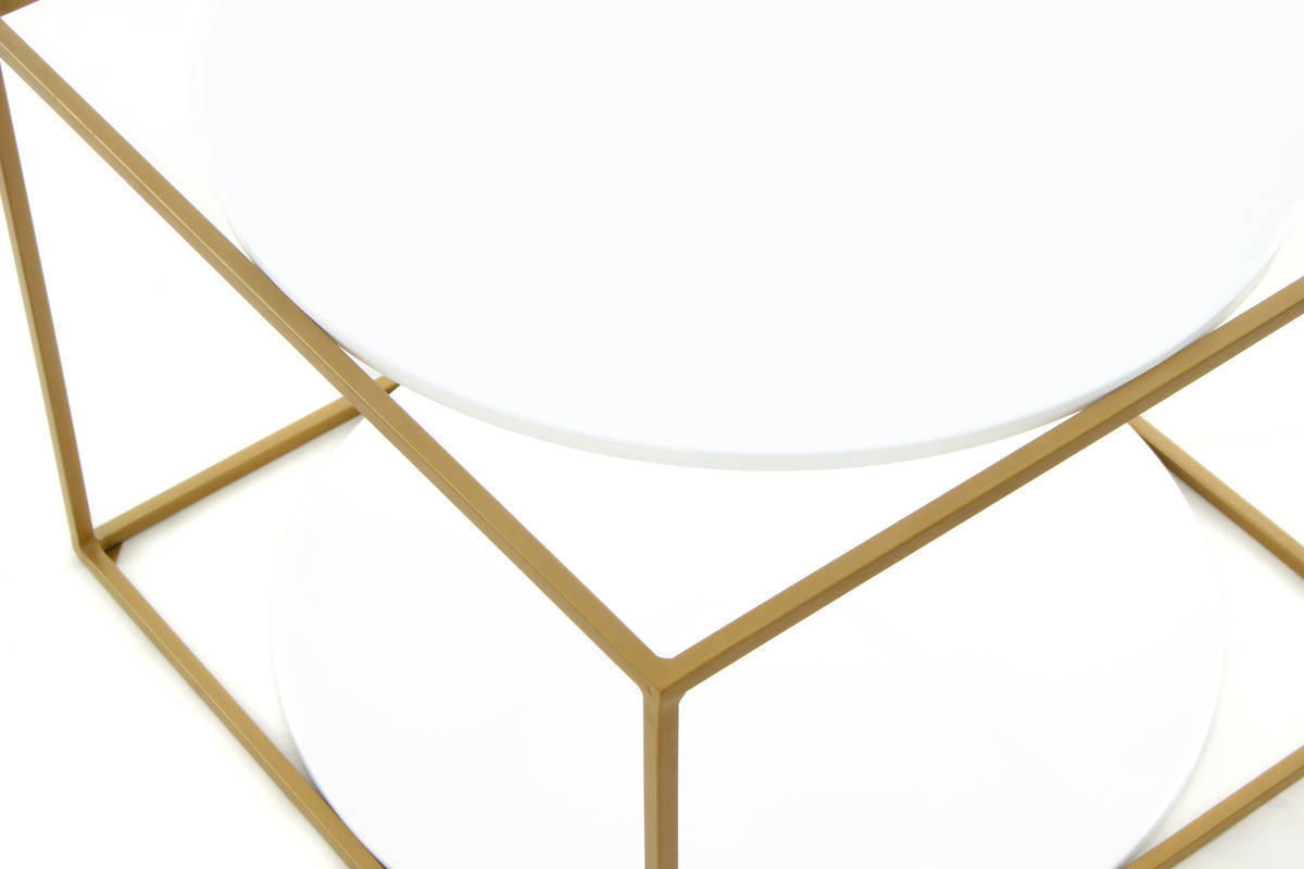 Beistelltisch CODY - weiß-gold - 50x50 cm