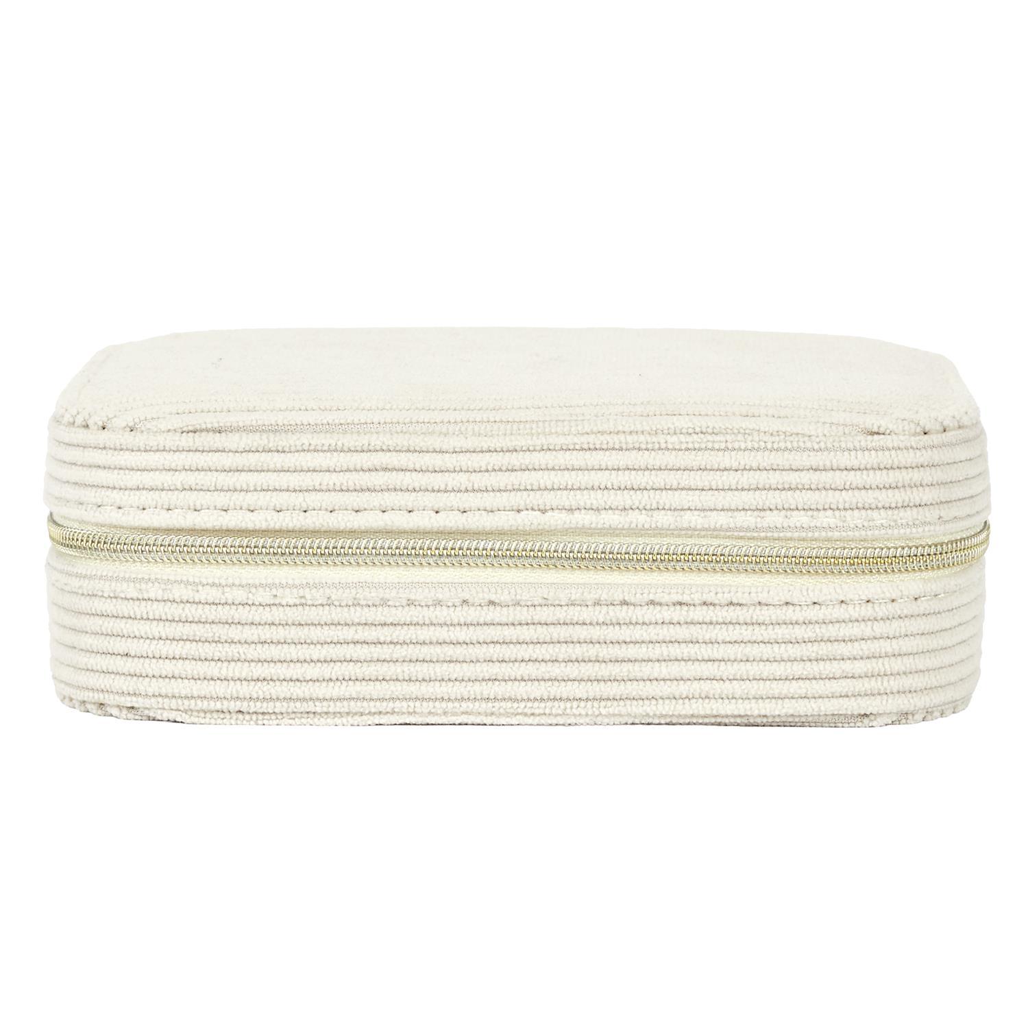 BOITE BIJOUX VELOURS COTELE RECTANGLE