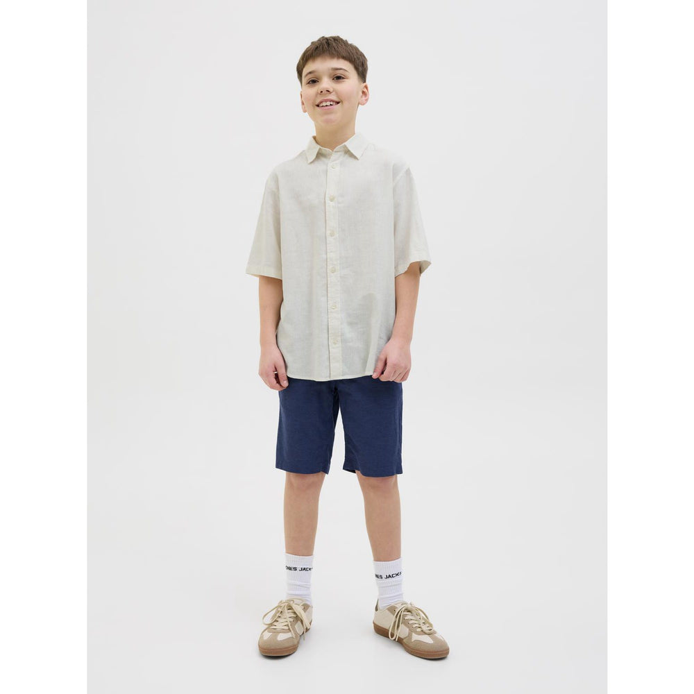 Køb Jack & Jones Junior Antique White Jorparos Oversized Skjorte Ss Jnr