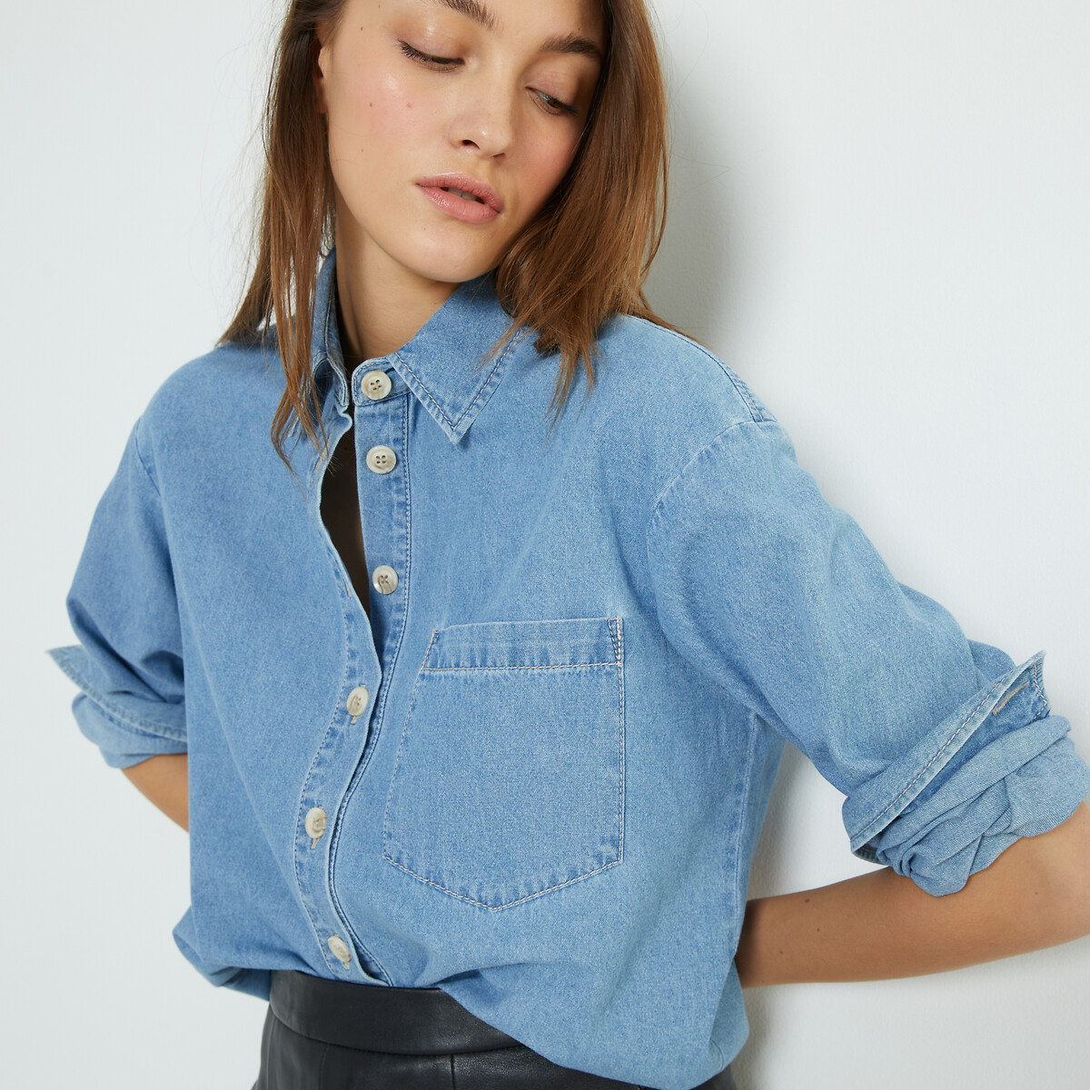 COLEÇÕES LA REDOUTE<br>Camisa jeans de manga comprida