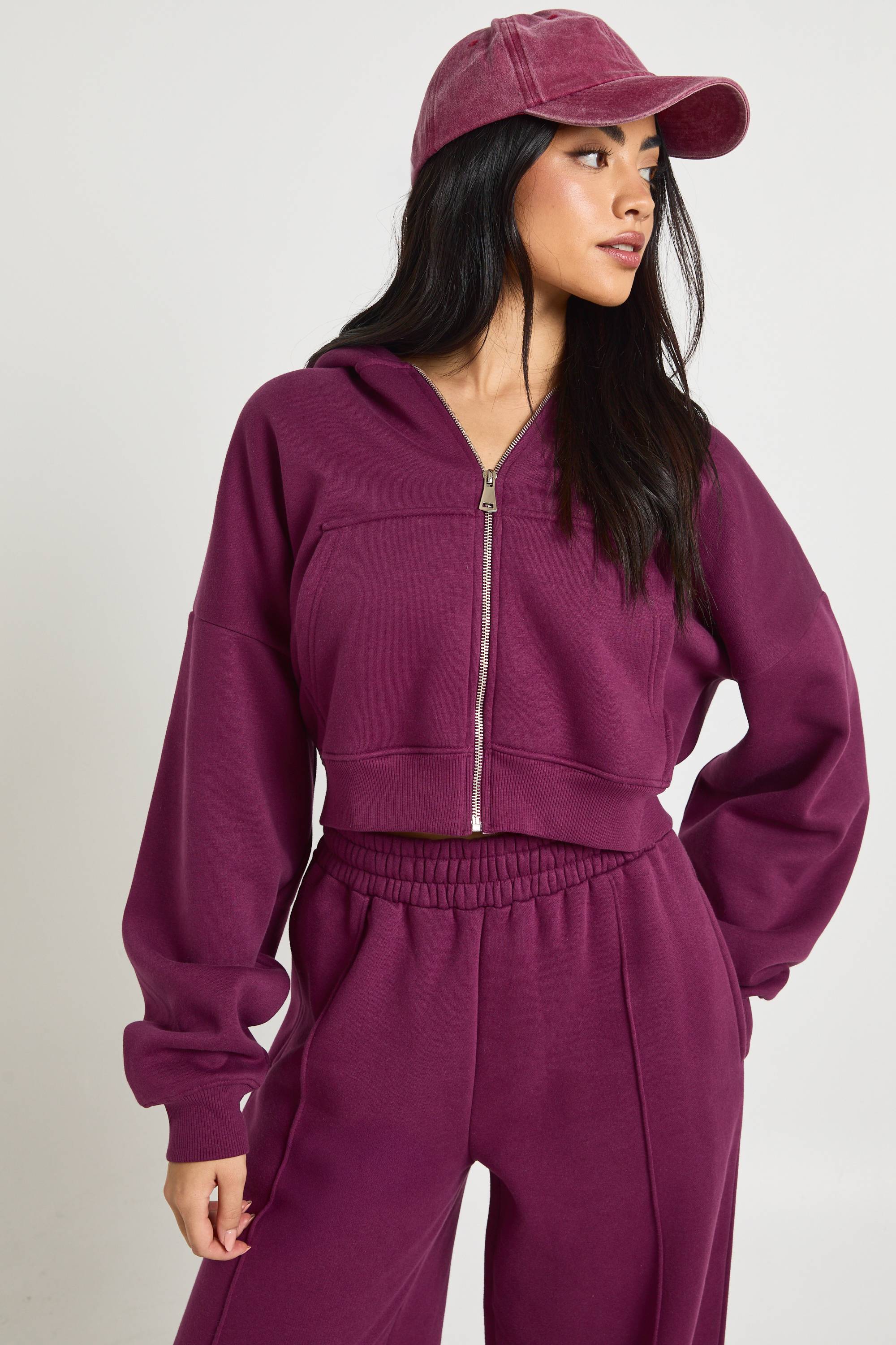 boohoo Sweat à Casynthétiqueche Oversize Zippé à Manches Bouffantes et Coupe Boxy