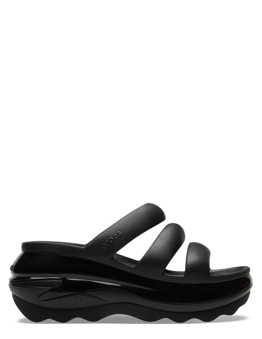 crocs Sandales Compensées mega crush triple strap blk
