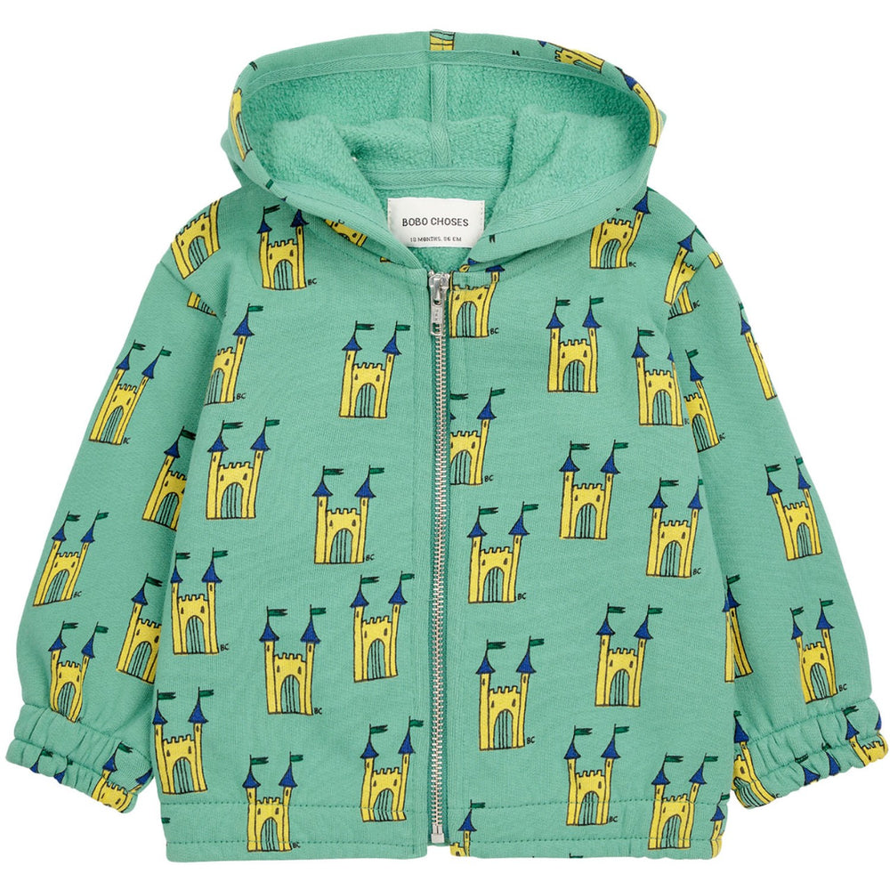 Køb Bobo Choses Green Faraway Castle All Over Zipped Sweatshirt
