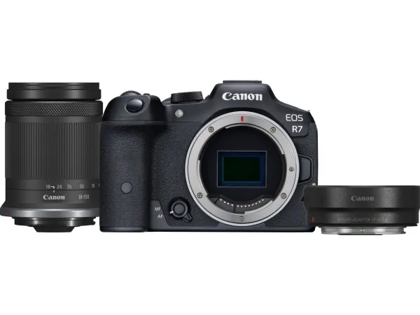 Canon EOS R7 - Digitalkamera - spejlløst - 32.5 MP - 4K / 60 fps - 8.3x optisk zoom RF-S 18-150 mm F3.5-6.3 IS STM objektiv - Wi-Fi, Bluetooth