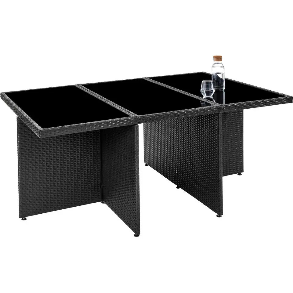 tectake - tuinset New York - wicker - zwart