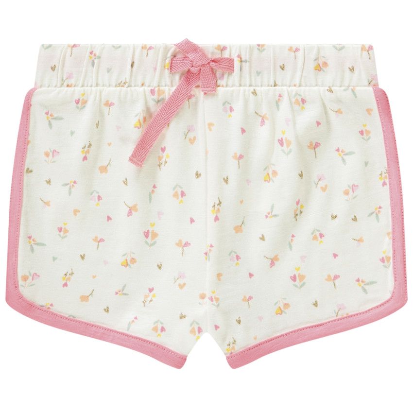 Short de sport imprimé fantaisie pour bébé fille - Ecru
