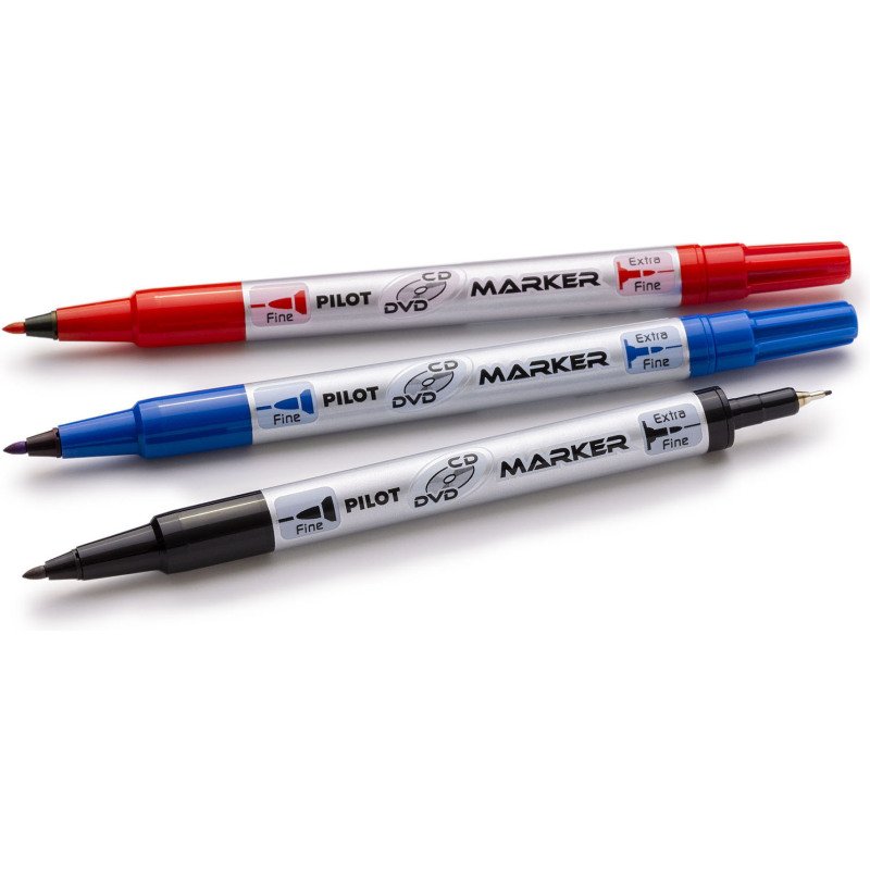 Marqueur permanent Pilot Twin double pointe fine et moyenne noir