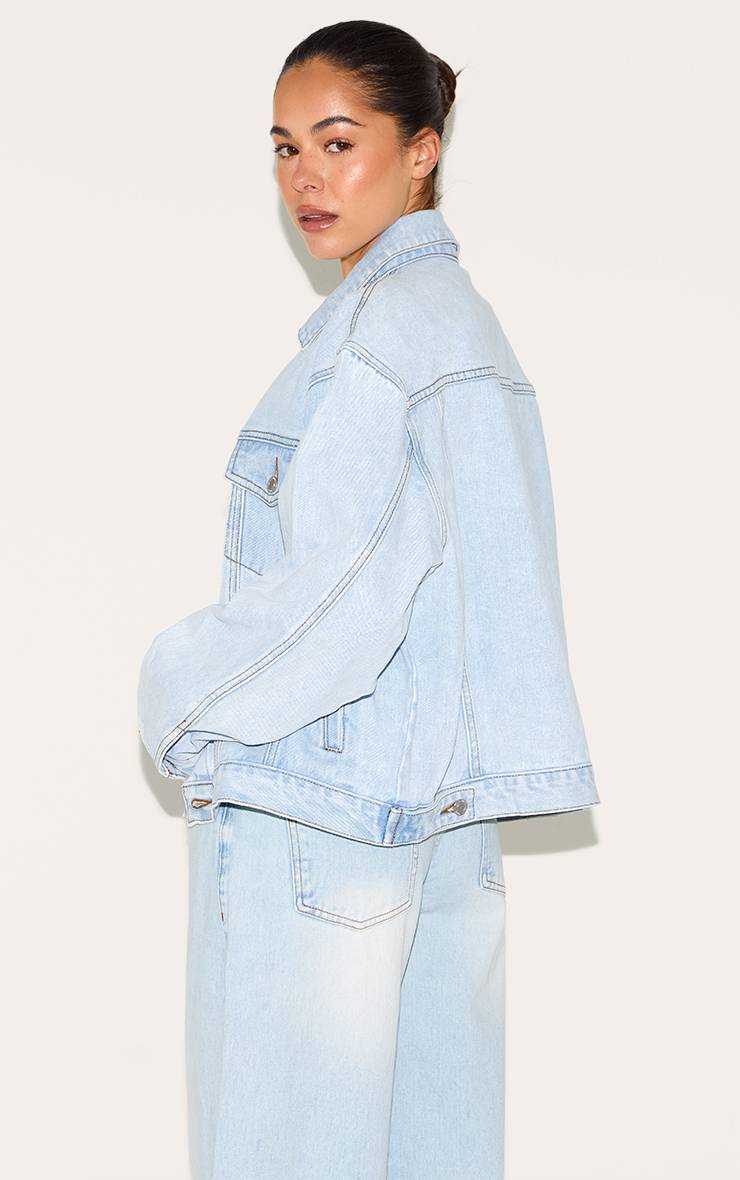 Light Blue Wash Veste En Jean Classique Oversize