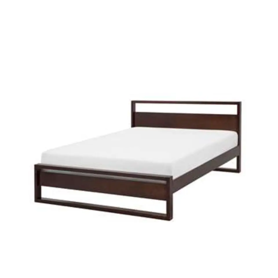GIULIA - Tweepersoonsbed - Donker - 140 x 200 cm - Dennenhout