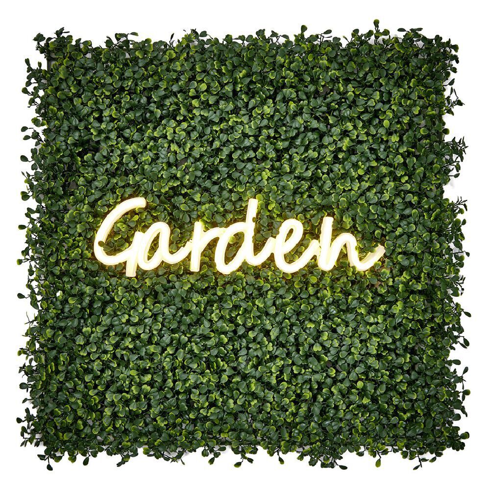 Néon solaire mot Garden 180 LED blanc chaud L35xH10cm