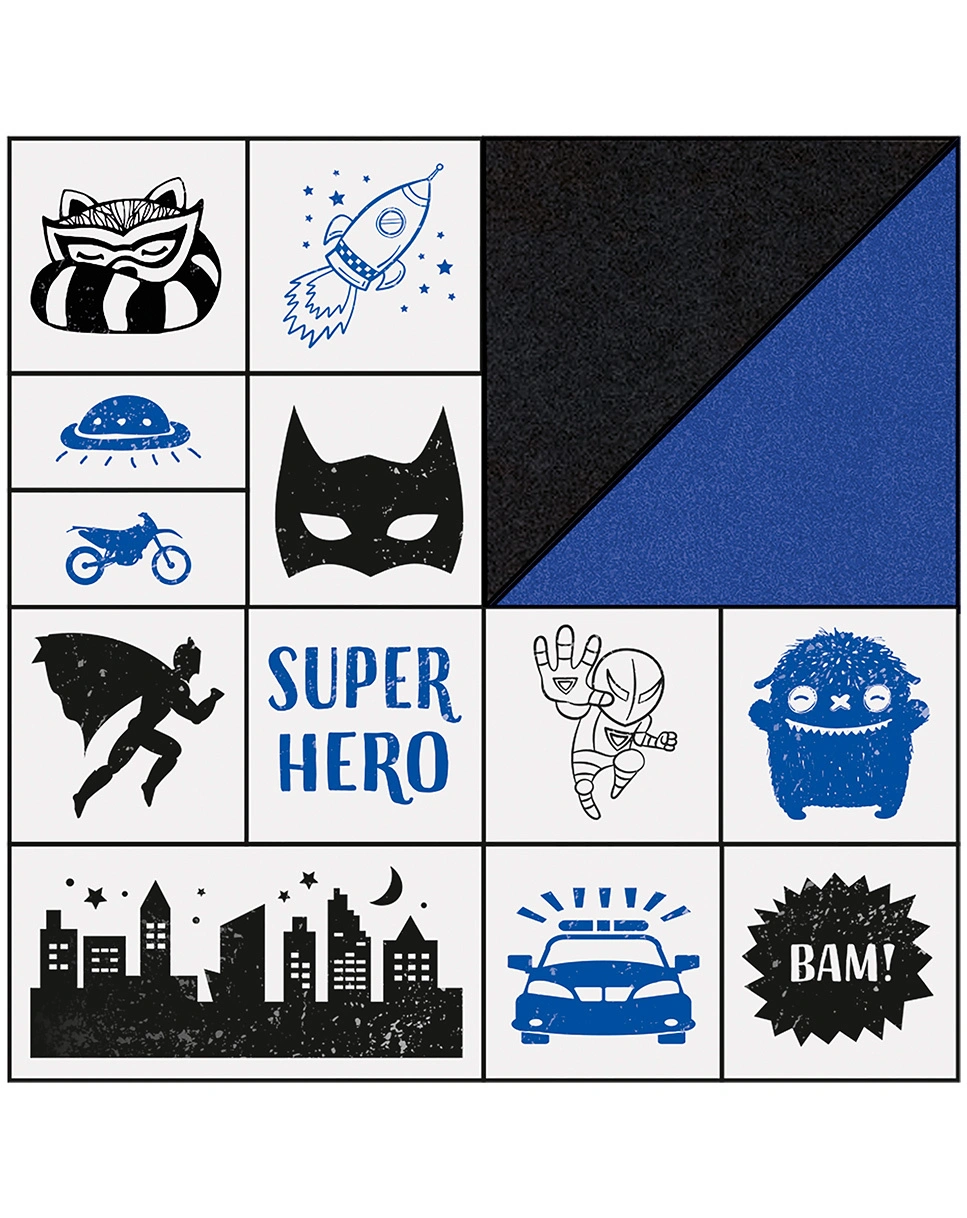 Holzstempel-Set SUPERHEROES 14-teilig