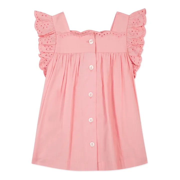 Tartine et Chocolat Robe Broderie Anglaise | Rose bonbon