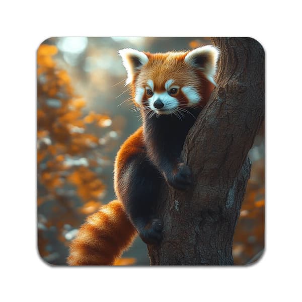 2 ST Dyr Rød Panda Coaster