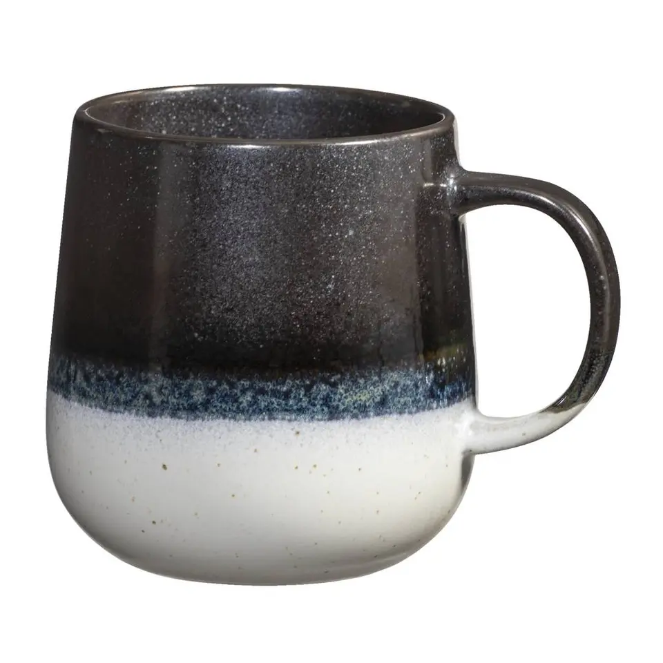 Mok met oor Pippa - zwart - stoneware - 400 ml