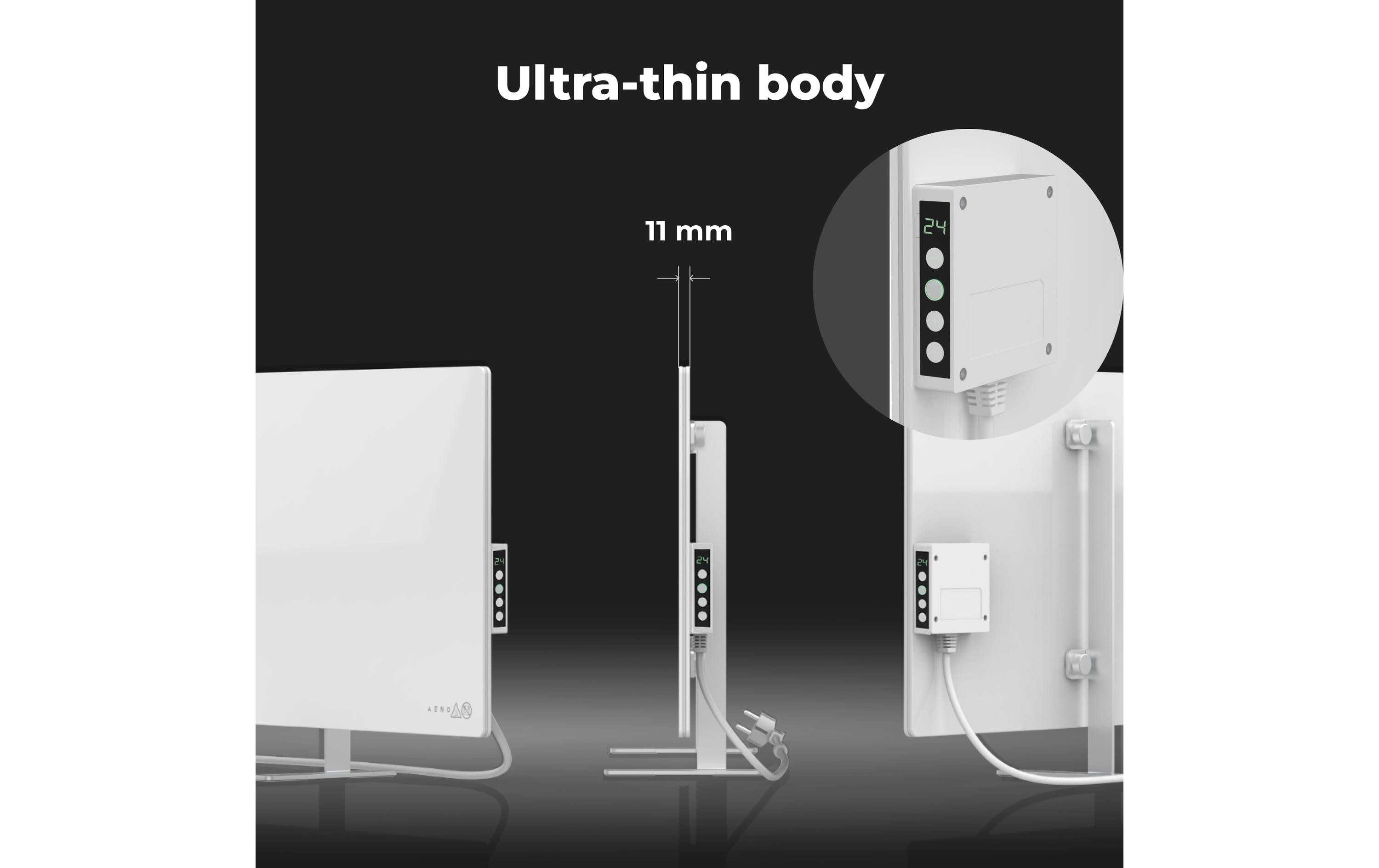 Infrarotheizer Premium Eco Smart LED 700 W, Schwarz<br>Heizgerät mit Infrarotstrahler