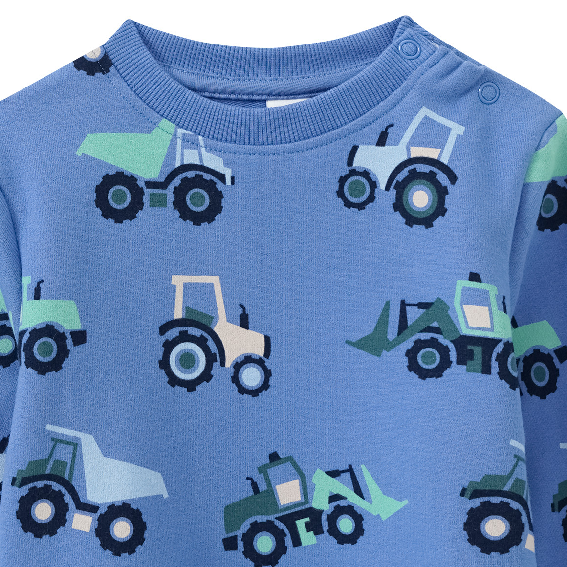 Topomini Baby Sweatshirt mit Baufahrzeug-Allover blau