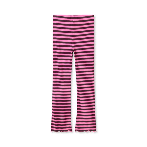 Mads Nørgaard 5x5 Classic Stripe Lala Leggings, Plum Perfect/Carmine Rose, 12 år