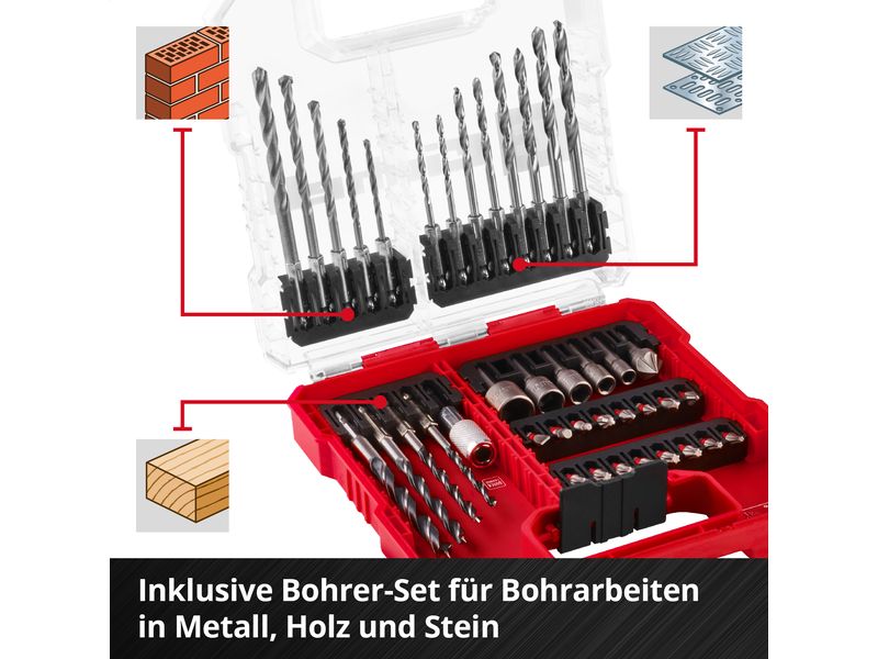 Einhell Bit-Set L-CASE Kassette 40tlg LS Bohrerset und Bitset