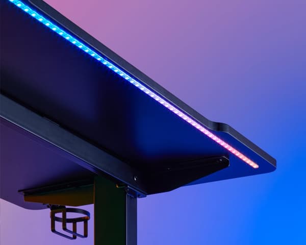 Heavy Duty RGB Gaming Skrivebord 112 x 60 cm - Svart