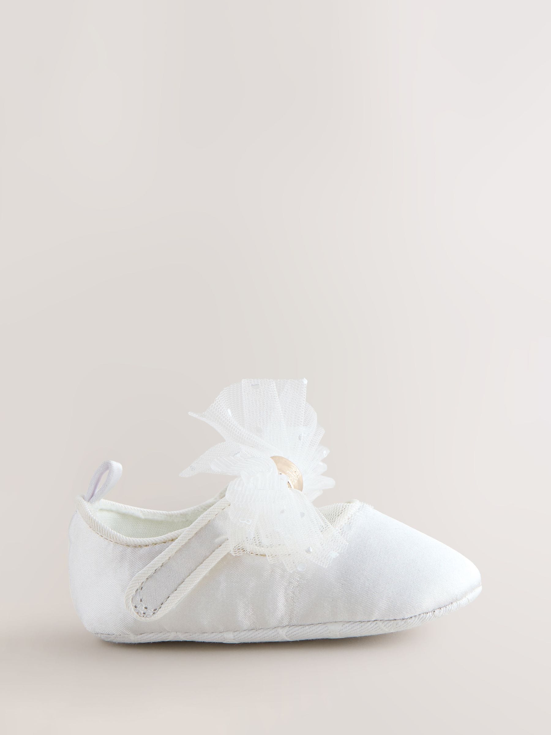 Crème - Baker by Ted Baker babyslofjes met strik voor meisjes