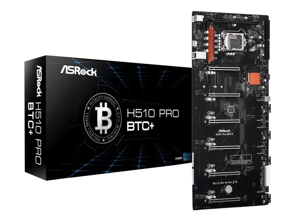 [OUTLET] - ASRock H510 Pro BTC  - Bundkort - LGA1200 sokkel - H510 Chipset - USB 3.2 Gen 1 - Gigabit LAN - onboard grafik (CPU påkrævet)