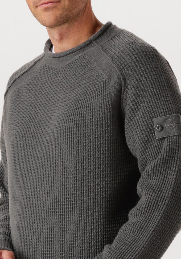 donkergrijze stone island trui crew neck