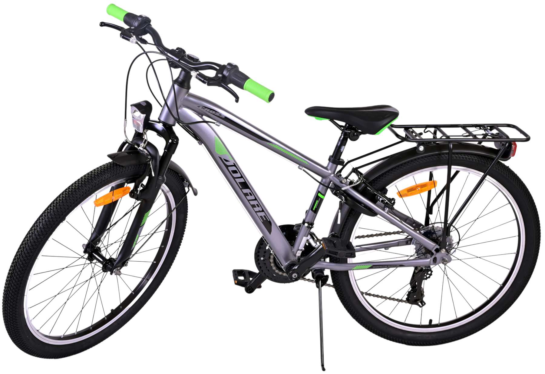 TPFSports Cross Kinderfahrrad - Jungen - 2 Handbremsen - 18 Gänge - 24 Zoll - Grau