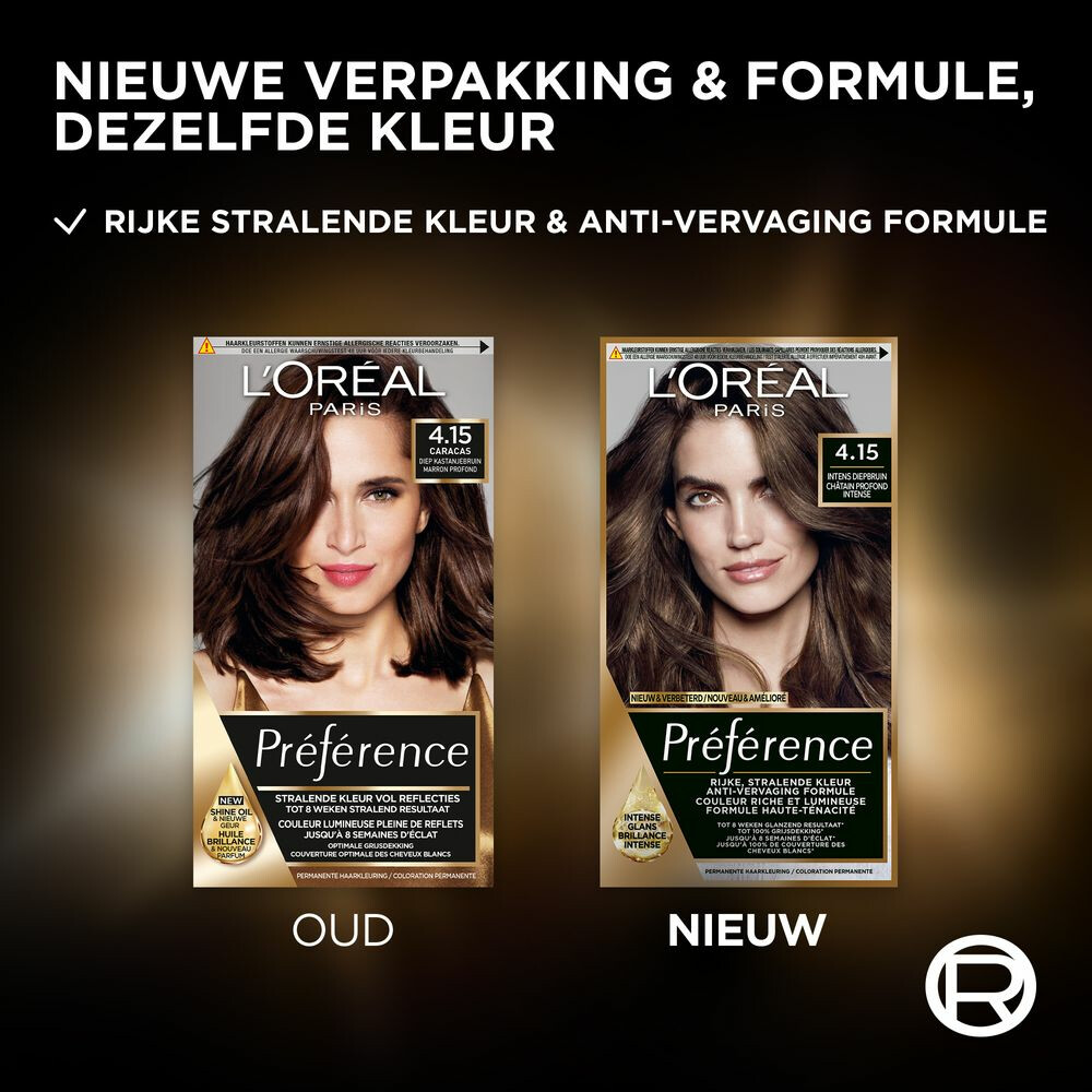 L'Oréal Préférence Permanente Haarkleuring 4.15 Diep Kastanjebruin