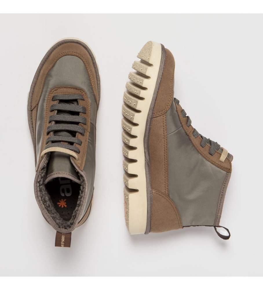 Botas de tornozelo em couro cinza artístico