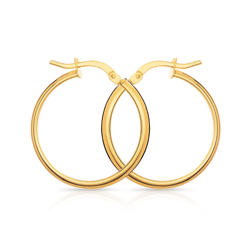 Créoles or 375 jaune 20 mm