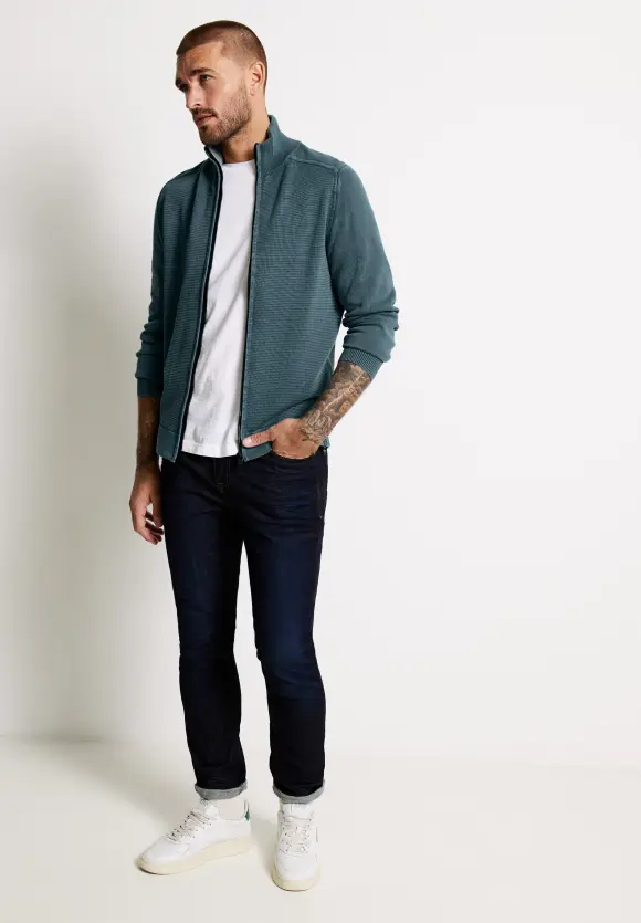 Strickjacke mit Zipper - ash blue
