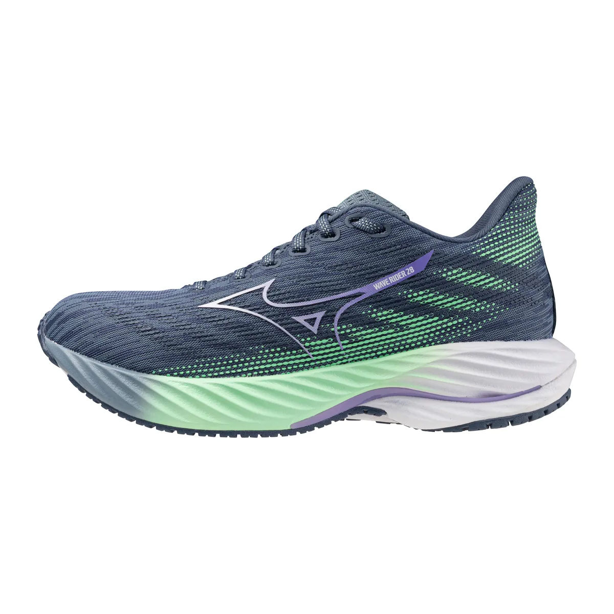 Mizuno Women's Wave Rider 28 Citadel/white/neo Mint