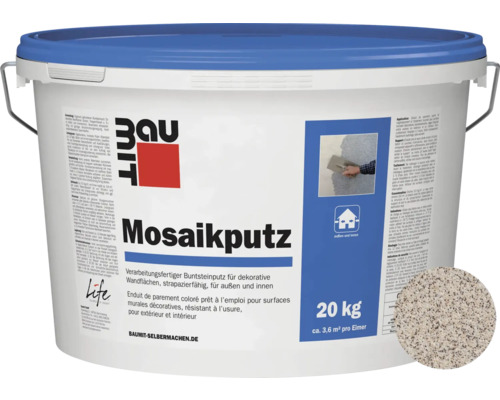 Baumit Mozaïekpleister M307 wit-lichtbruin-donkerbruin 20 kg