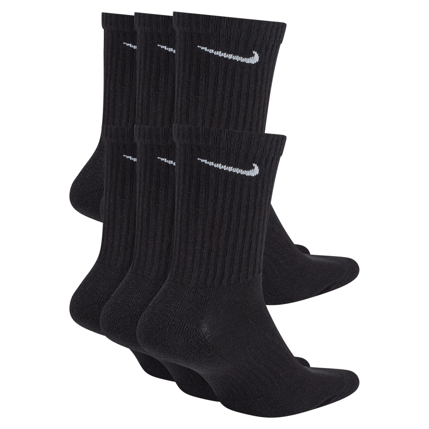 Nike Everyday Cushioned Sportsokken 6-Pack Zwart Wit