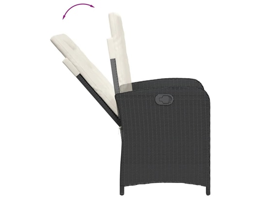 VIDAXL - Chaises inclinables de jardin lot de 2 et coussins noir roti...
