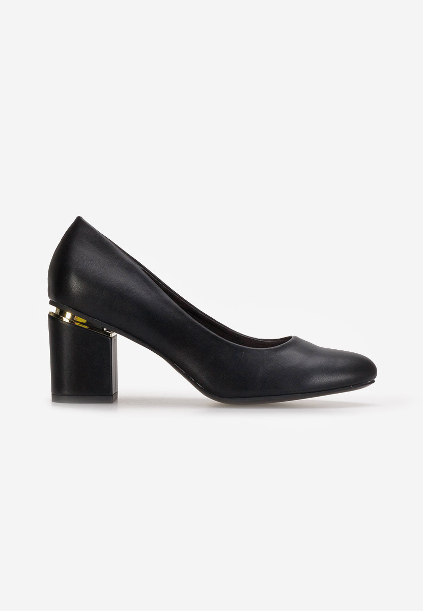 Chaussures à talon épais noirs Klata