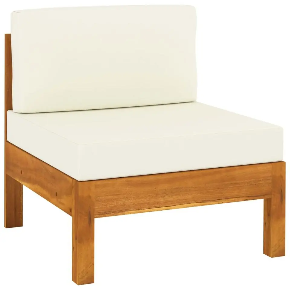 vidaXL - Loungeset wit - Acaciahout - 6 stuks - Met kussens - 100x60 cm
