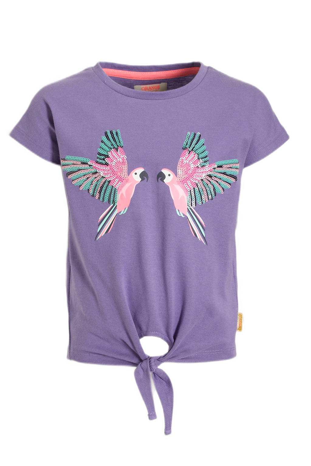 Orange Stars T-shirt Marcelle met printopdruk paars
