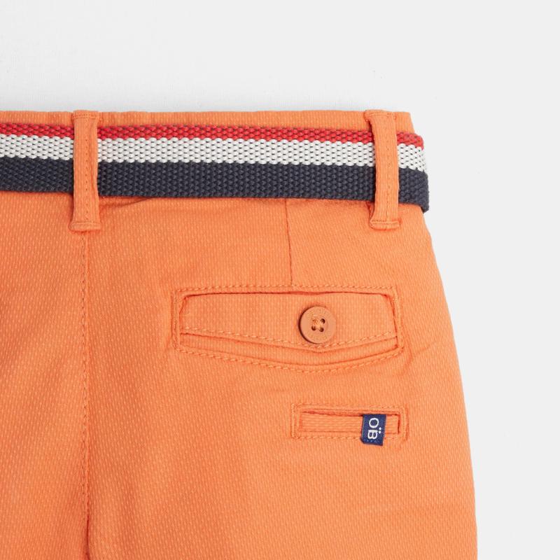 Bermuda toile fantaisie et ceinture orange bébé garçon Orange