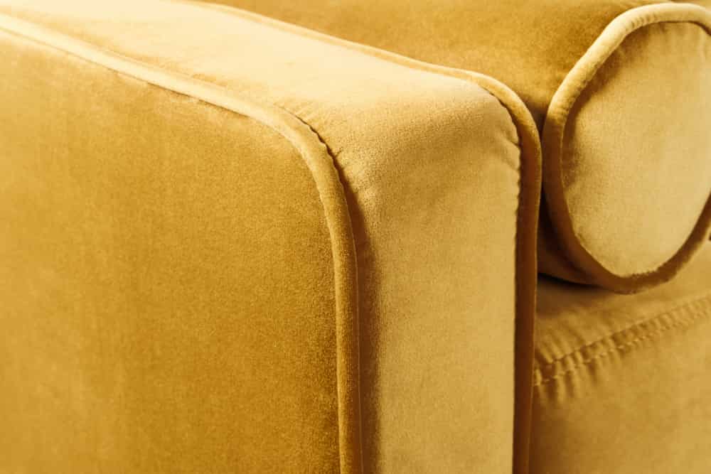 Design 3-Sitzer Sofa COZY VELVET 220cm senfgelb Samt Federkern