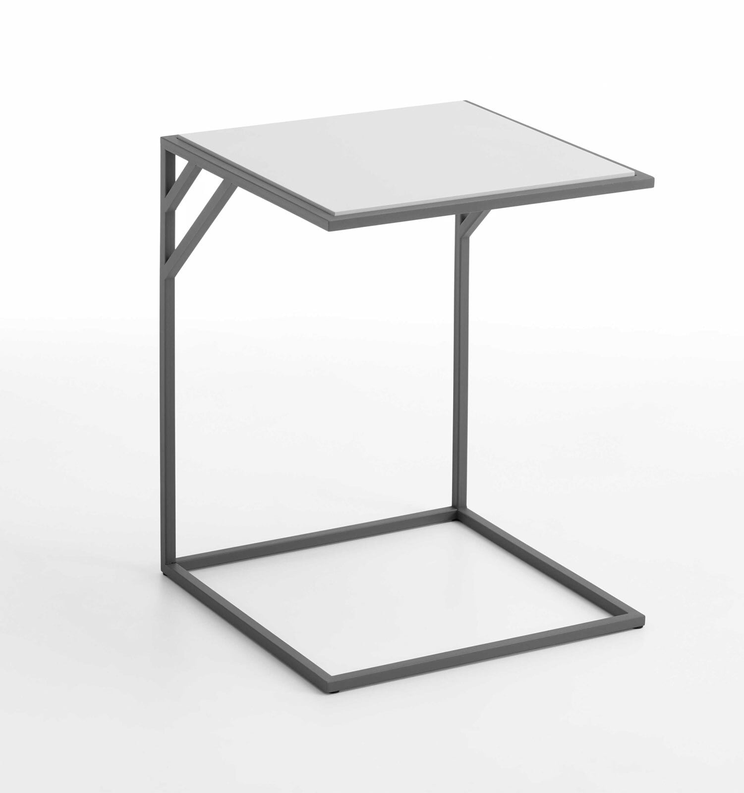 vito Beistelltisch KALIA 43 x 43 cm Platte Weiß lackiert