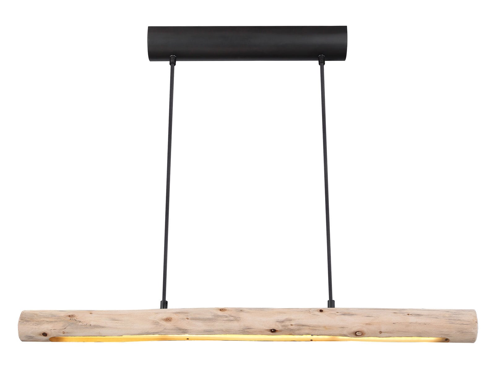 MELLA Pendellampe braun, schwarz 15379-1, B/H/T: 80 x 150 x 7 cm, Metall, Holz
