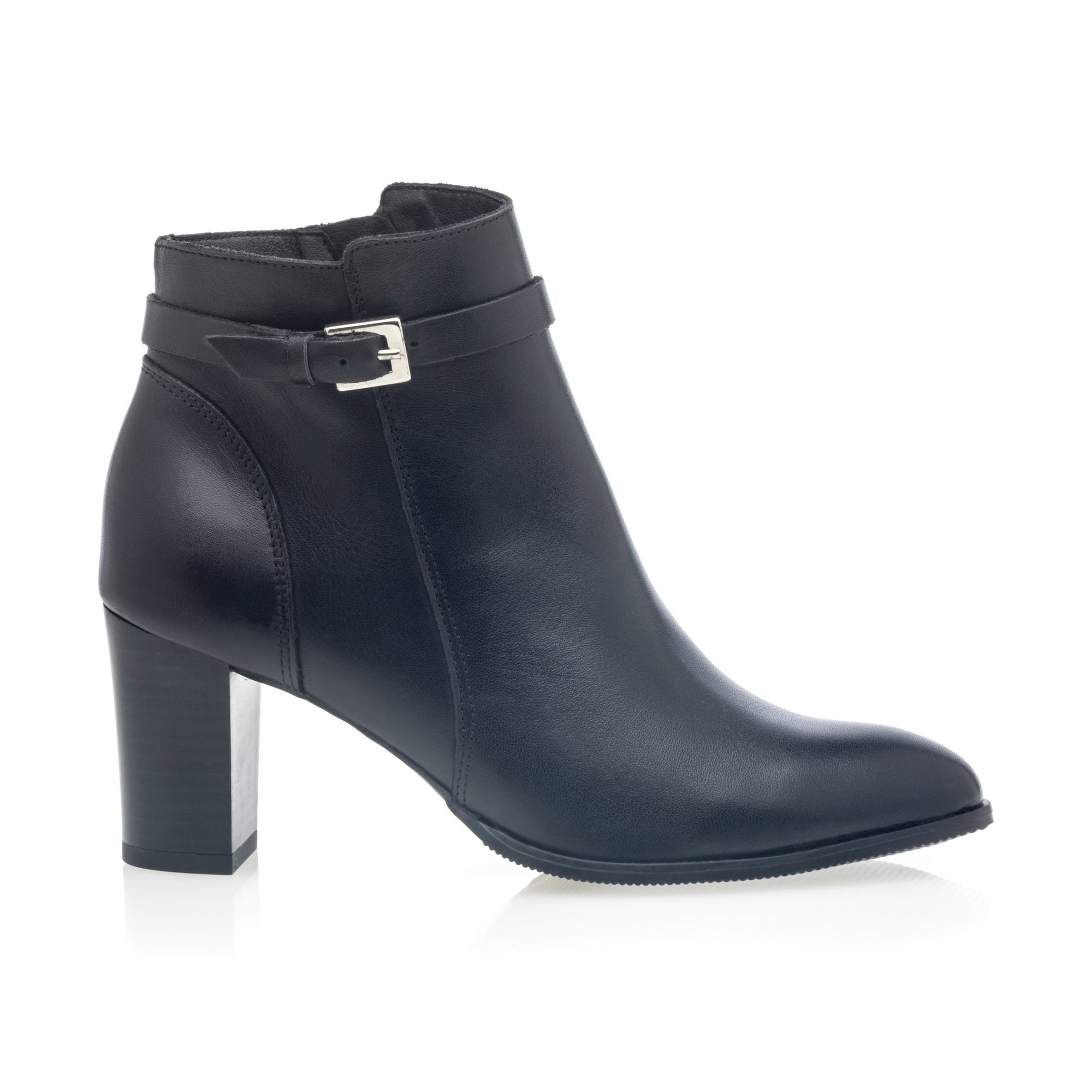 Bottines à talon Femme en cuir noir