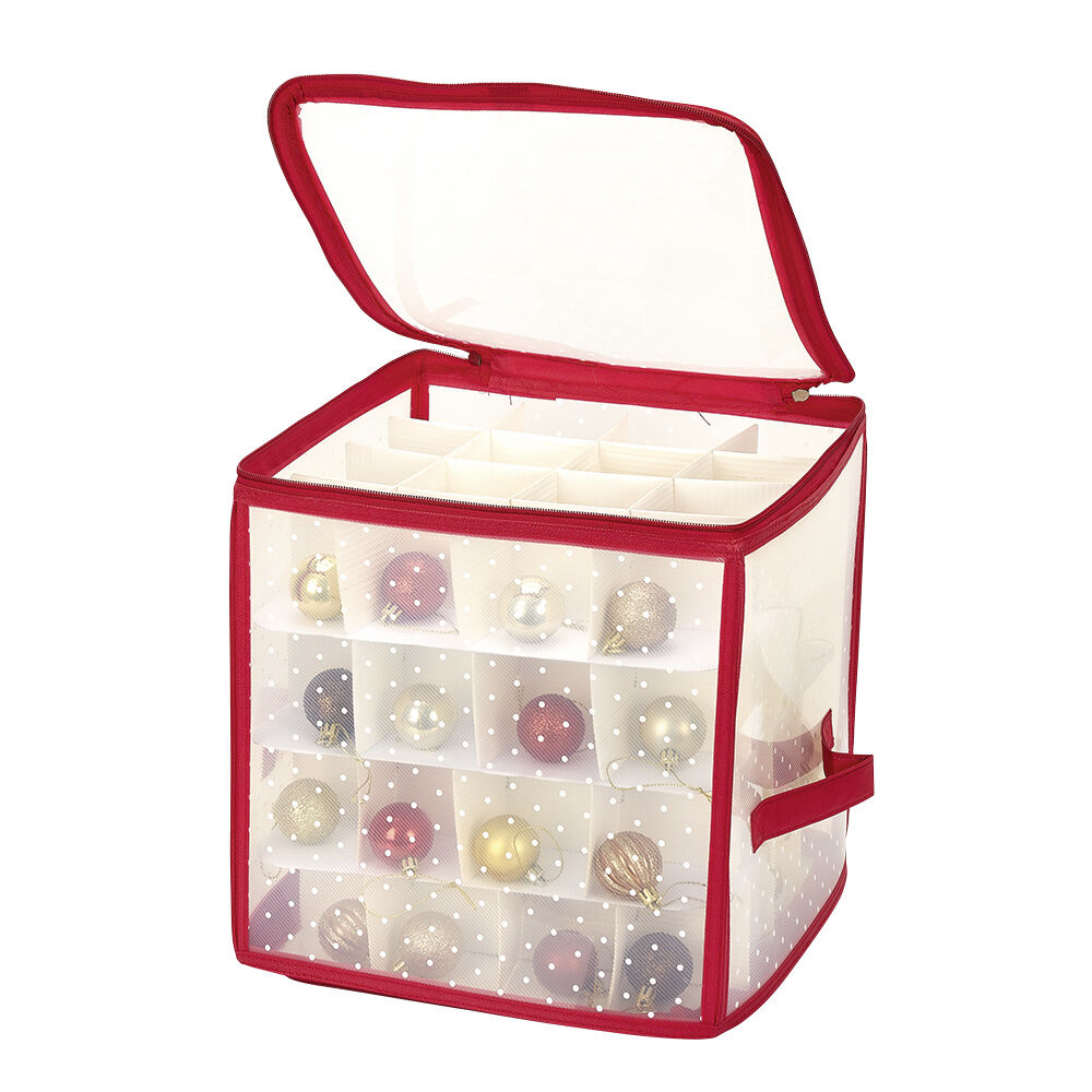 Housse de rangement compartimentée pour 64 boules de Noël